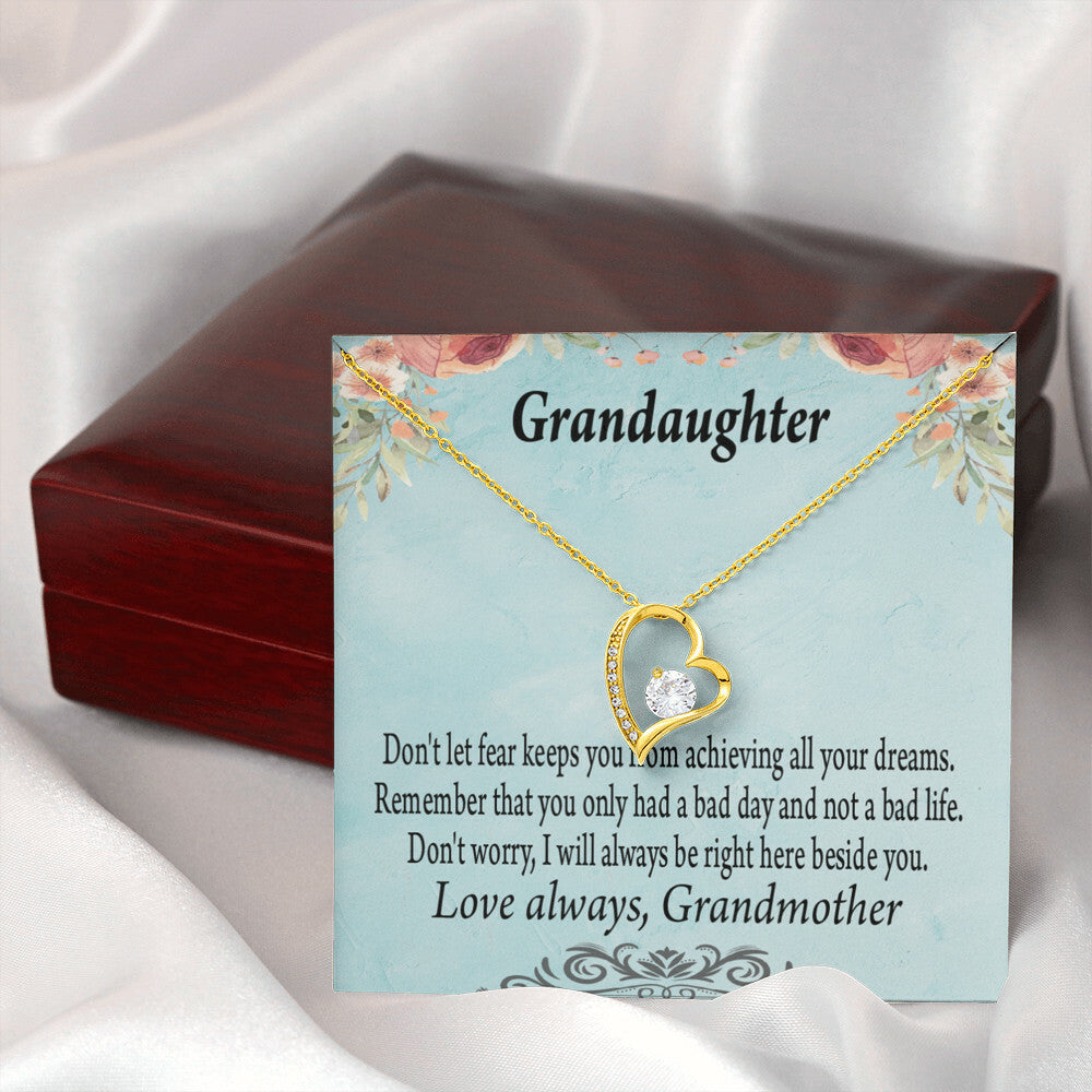 To My Granddaughter Grandma to Granddaughter Message Reach For Your Dreams Forever Necklace w Message Card-Express Your Love Gifts