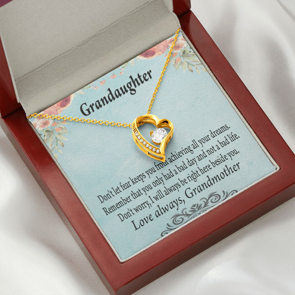 To My Granddaughter Grandma to Granddaughter Message Reach For Your Dreams Forever Necklace w Message Card-Express Your Love Gifts