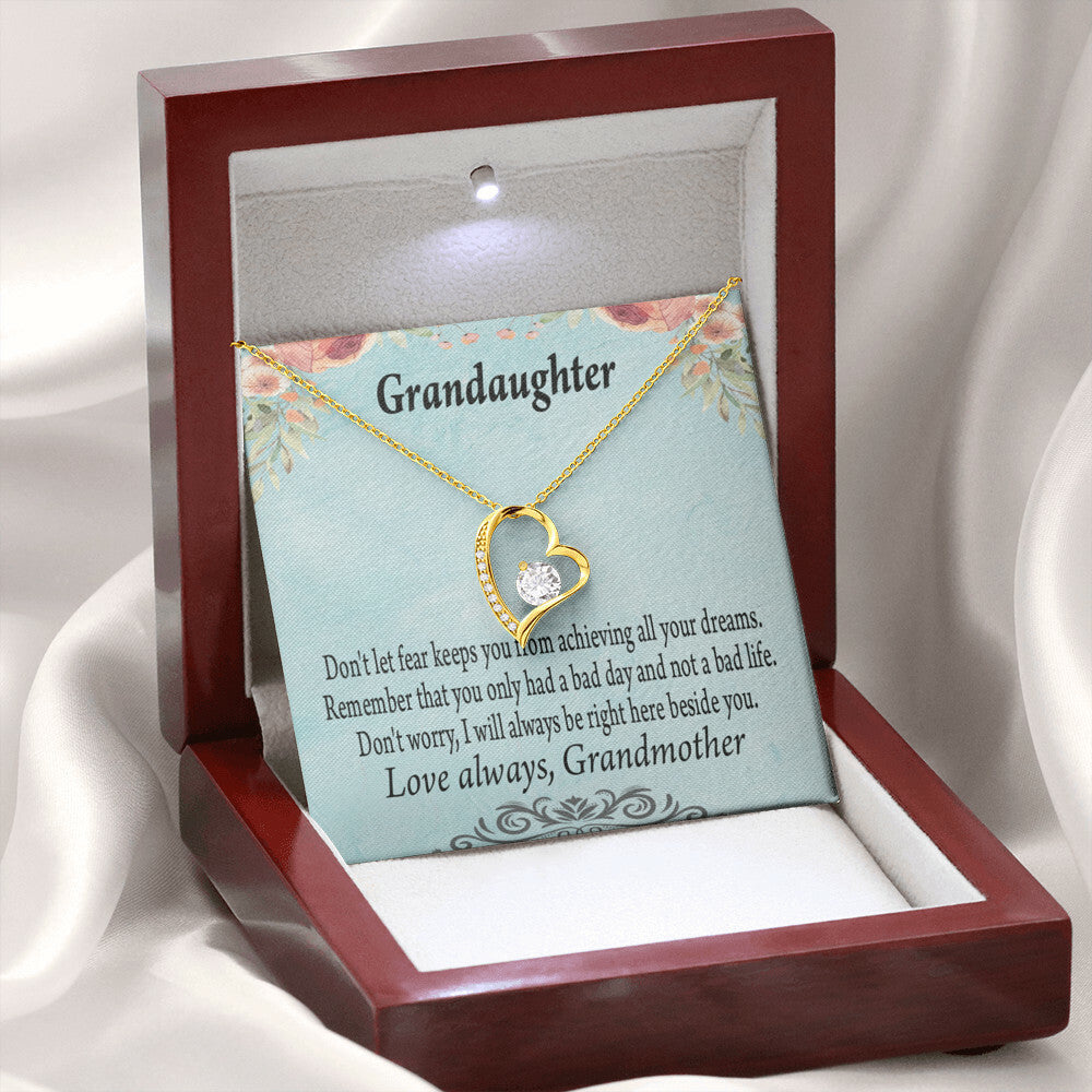 To My Granddaughter Grandma to Granddaughter Message Reach For Your Dreams Forever Necklace w Message Card-Express Your Love Gifts