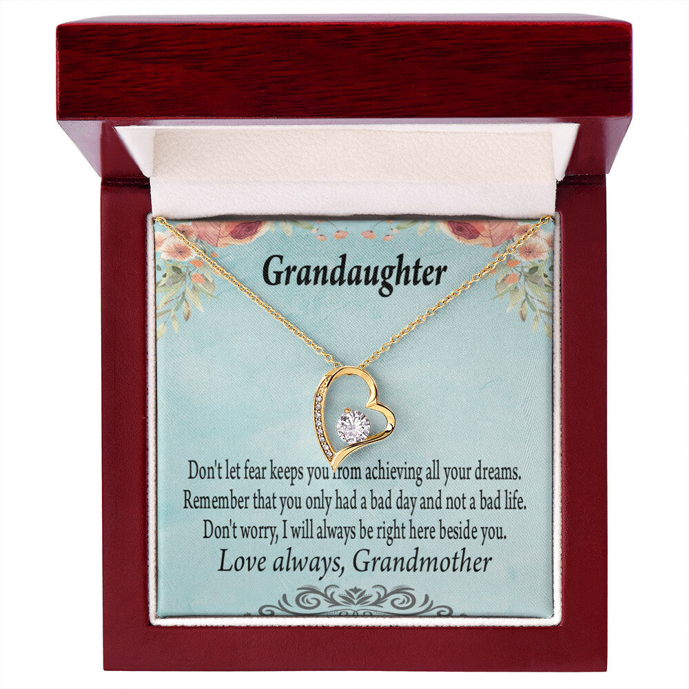 To My Granddaughter Grandma to Granddaughter Message Reach For Your Dreams Forever Necklace w Message Card-Express Your Love Gifts
