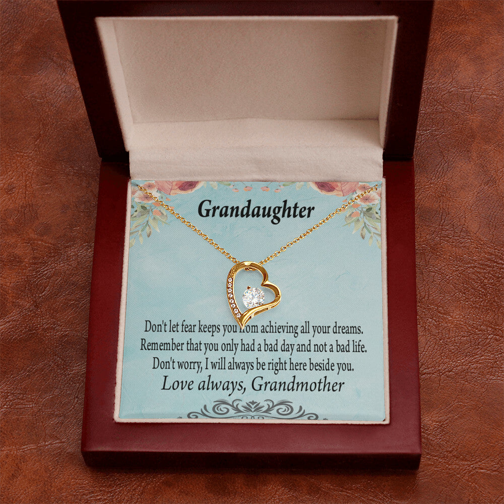 To My Granddaughter Grandma to Granddaughter Message Reach For Your Dreams Forever Necklace w Message Card-Express Your Love Gifts