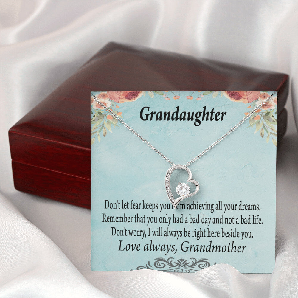 To My Granddaughter Grandma to Granddaughter Message Reach For Your Dreams Forever Necklace w Message Card-Express Your Love Gifts