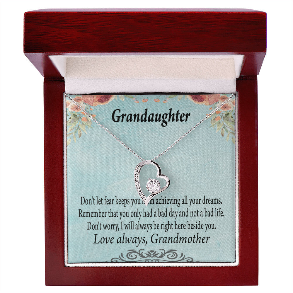 To My Granddaughter Grandma to Granddaughter Message Reach For Your Dreams Forever Necklace w Message Card-Express Your Love Gifts