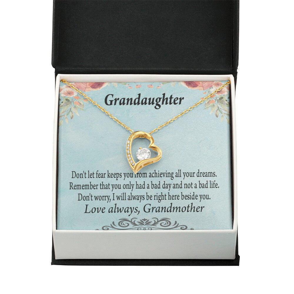 To My Granddaughter Grandma to Granddaughter Message Reach For Your Dreams Forever Necklace w Message Card-Express Your Love Gifts