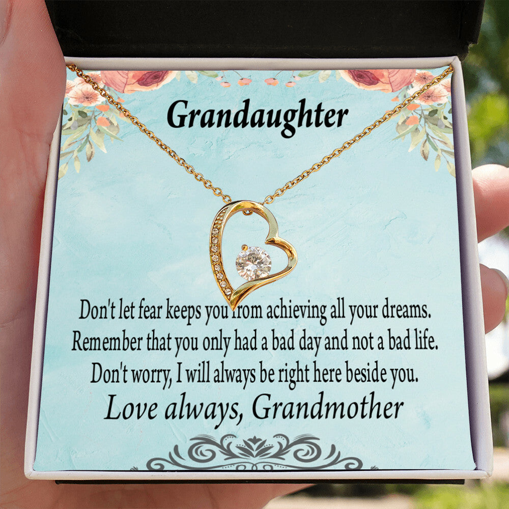 To My Granddaughter Grandma to Granddaughter Message Reach For Your Dreams Forever Necklace w Message Card-Express Your Love Gifts