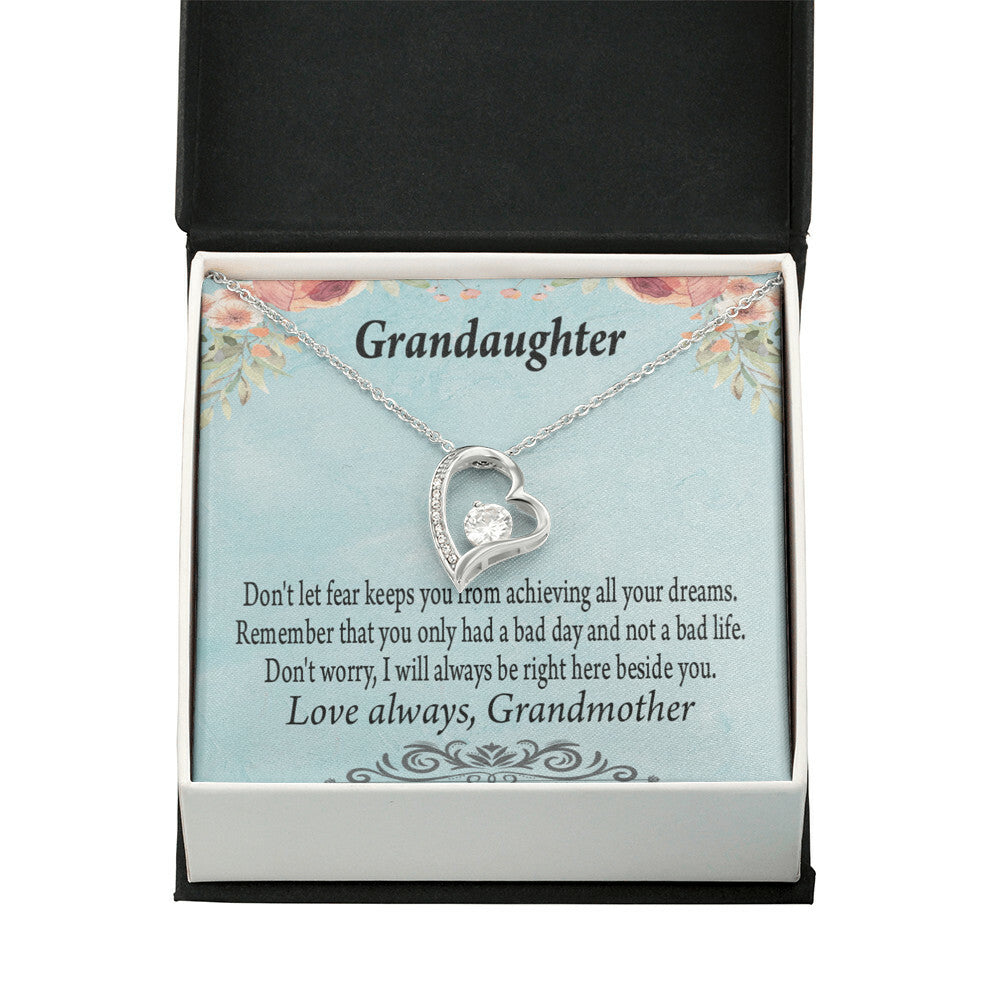 To My Granddaughter Grandma to Granddaughter Message Reach For Your Dreams Forever Necklace w Message Card-Express Your Love Gifts