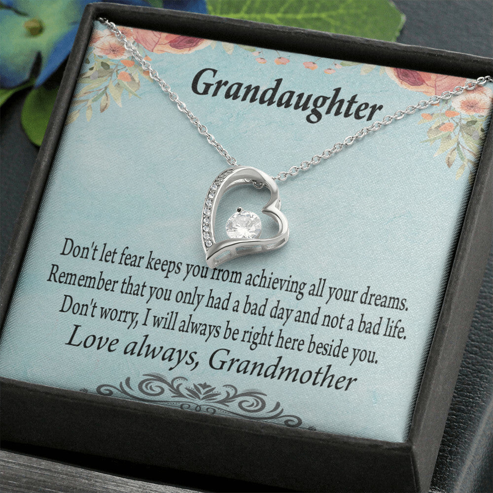 To My Granddaughter Grandma to Granddaughter Message Reach For Your Dreams Forever Necklace w Message Card-Express Your Love Gifts