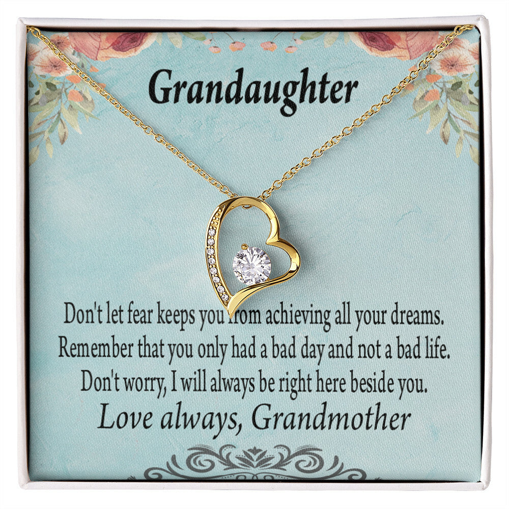 To My Granddaughter Grandma to Granddaughter Message Reach For Your Dreams Forever Necklace w Message Card-Express Your Love Gifts