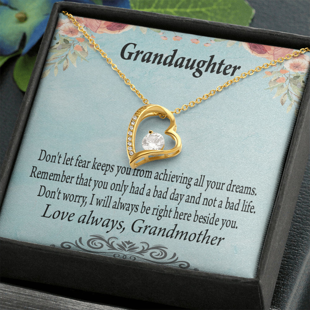 To My Granddaughter Grandma to Granddaughter Message Reach For Your Dreams Forever Necklace w Message Card-Express Your Love Gifts