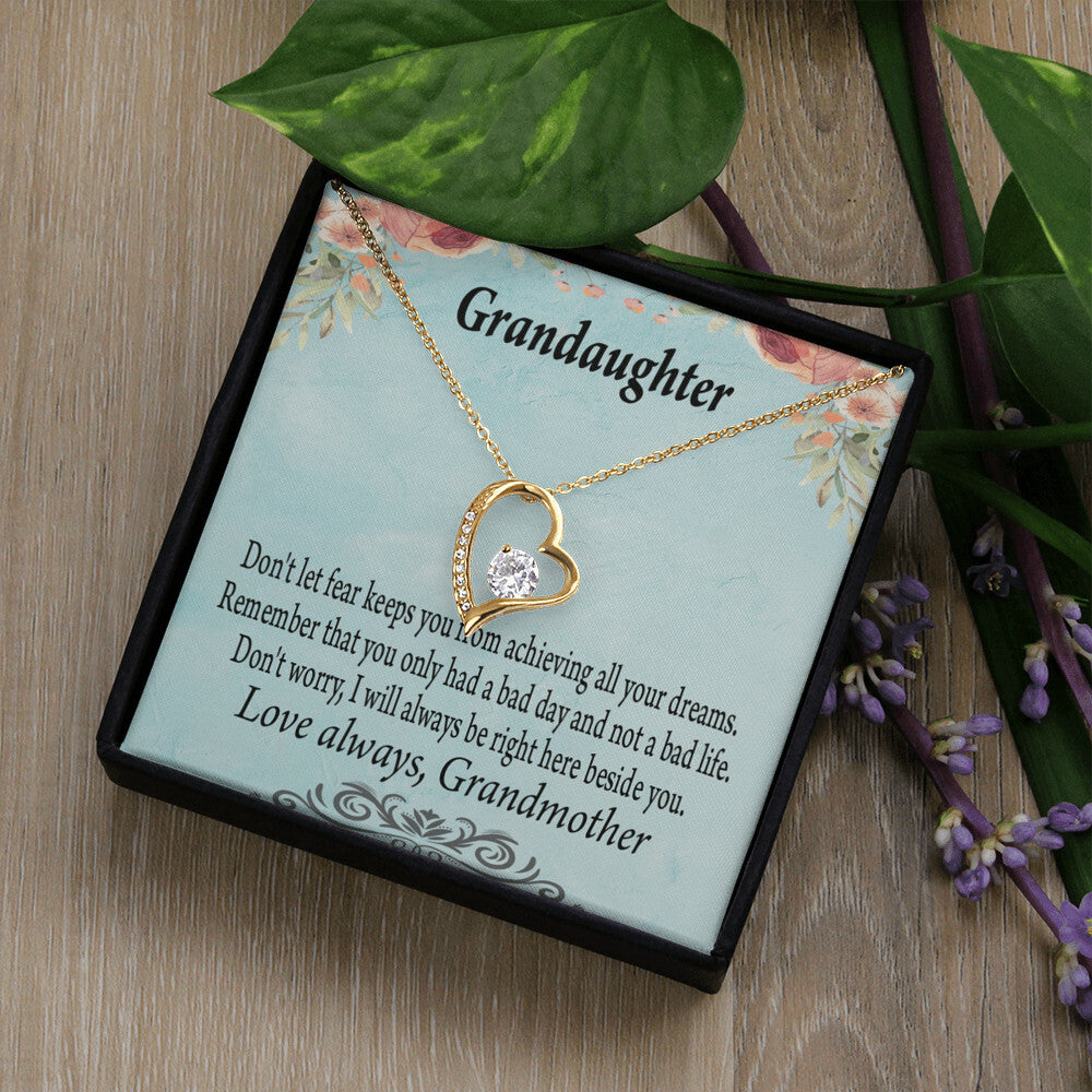 To My Granddaughter Grandma to Granddaughter Message Reach For Your Dreams Forever Necklace w Message Card-Express Your Love Gifts