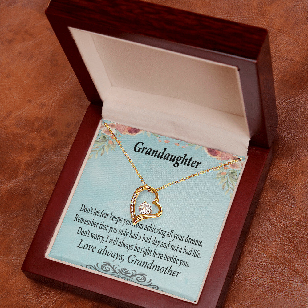 To My Granddaughter Grandma to Granddaughter Message Reach For Your Dreams Forever Necklace w Message Card-Express Your Love Gifts