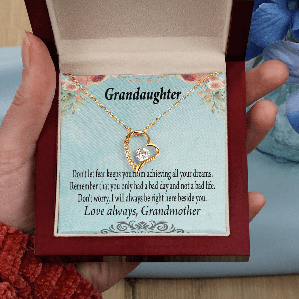 To My Granddaughter Grandma to Granddaughter Message Reach For Your Dreams Forever Necklace w Message Card-Express Your Love Gifts