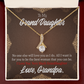 To My Granddaughter Grandpa Encouragement Alluring Ribbon Necklace Message Card-Express Your Love Gifts