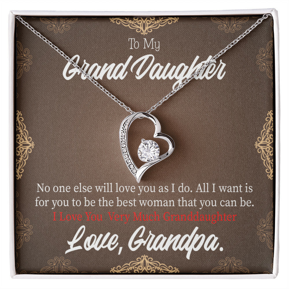 To My Granddaughter Grandpa Encouragement Forever Necklace w Message Card-Express Your Love Gifts