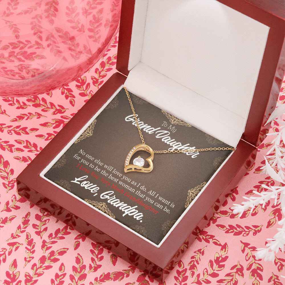 To My Granddaughter Grandpa Encouragement Forever Necklace w Message Card-Express Your Love Gifts