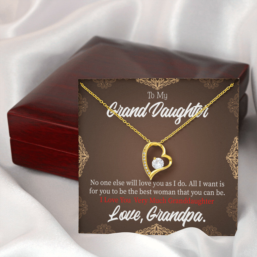 To My Granddaughter Grandpa Encouragement Forever Necklace w Message Card-Express Your Love Gifts