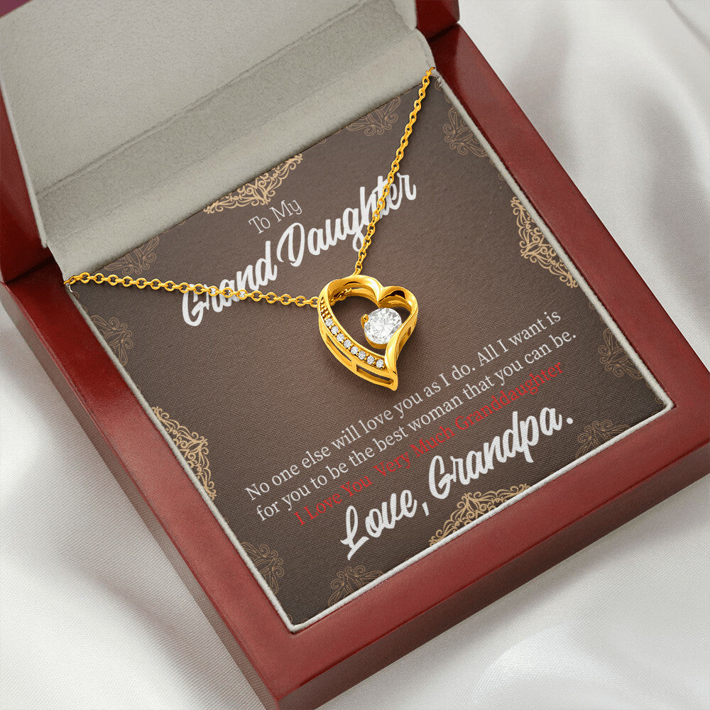To My Granddaughter Grandpa Encouragement Forever Necklace w Message Card-Express Your Love Gifts