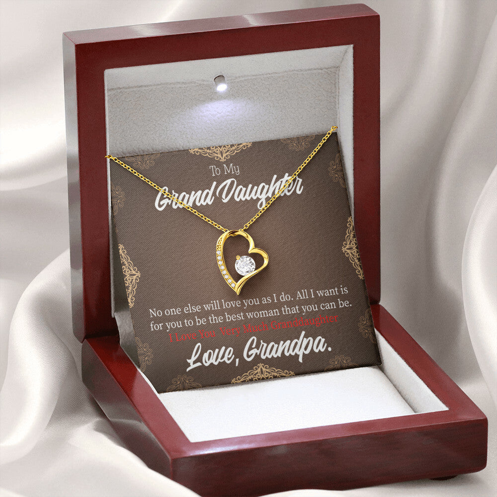 To My Granddaughter Grandpa Encouragement Forever Necklace w Message Card-Express Your Love Gifts