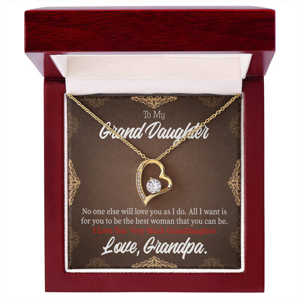 To My Granddaughter Grandpa Encouragement Forever Necklace w Message Card-Express Your Love Gifts