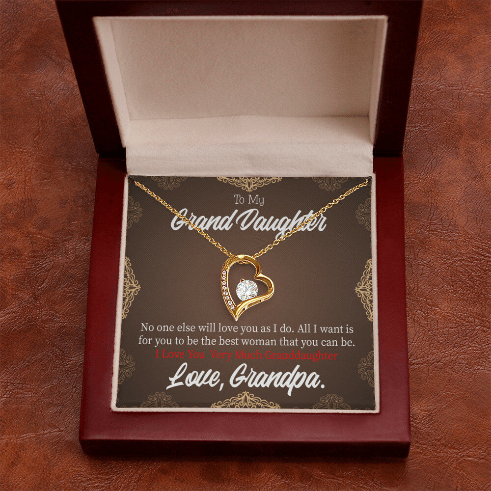 To My Granddaughter Grandpa Encouragement Forever Necklace w Message Card-Express Your Love Gifts