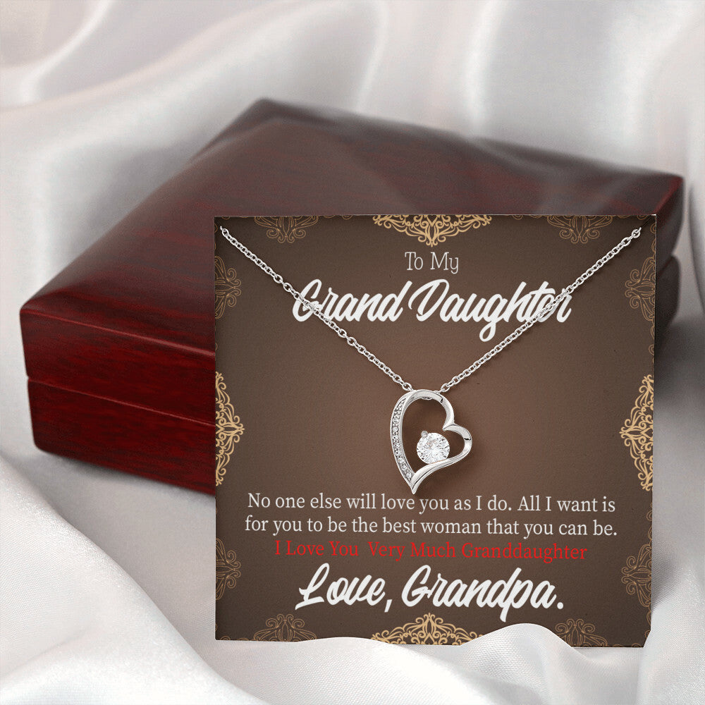 To My Granddaughter Grandpa Encouragement Forever Necklace w Message Card-Express Your Love Gifts
