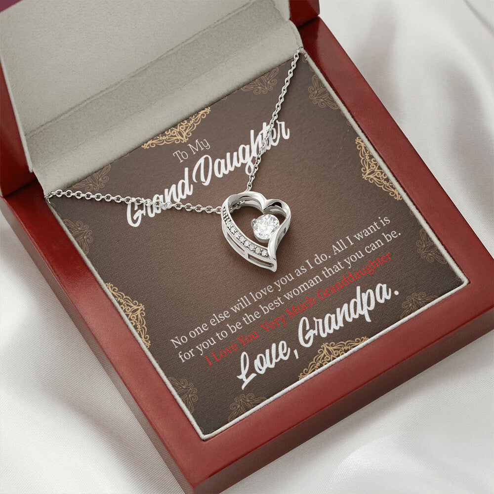 To My Granddaughter Grandpa Encouragement Forever Necklace w Message Card-Express Your Love Gifts