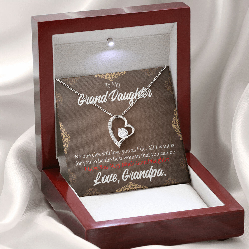 To My Granddaughter Grandpa Encouragement Forever Necklace w Message Card-Express Your Love Gifts