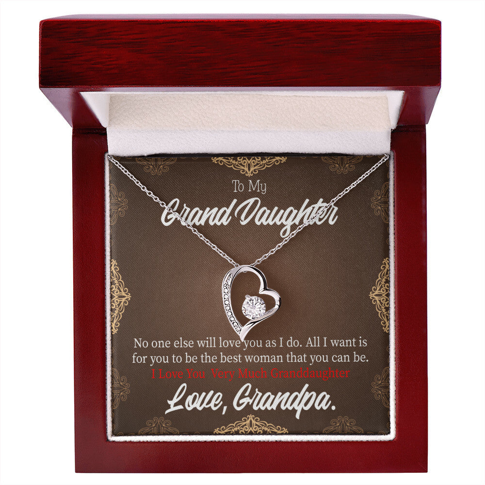 To My Granddaughter Grandpa Encouragement Forever Necklace w Message Card-Express Your Love Gifts