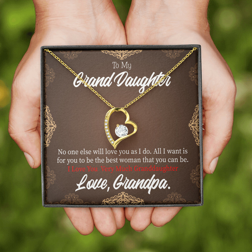 To My Granddaughter Grandpa Encouragement Forever Necklace w Message Card-Express Your Love Gifts