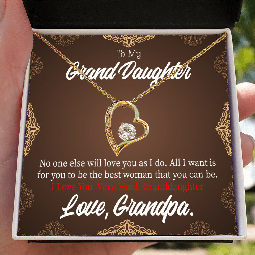 To My Granddaughter Grandpa Encouragement Forever Necklace w Message Card-Express Your Love Gifts