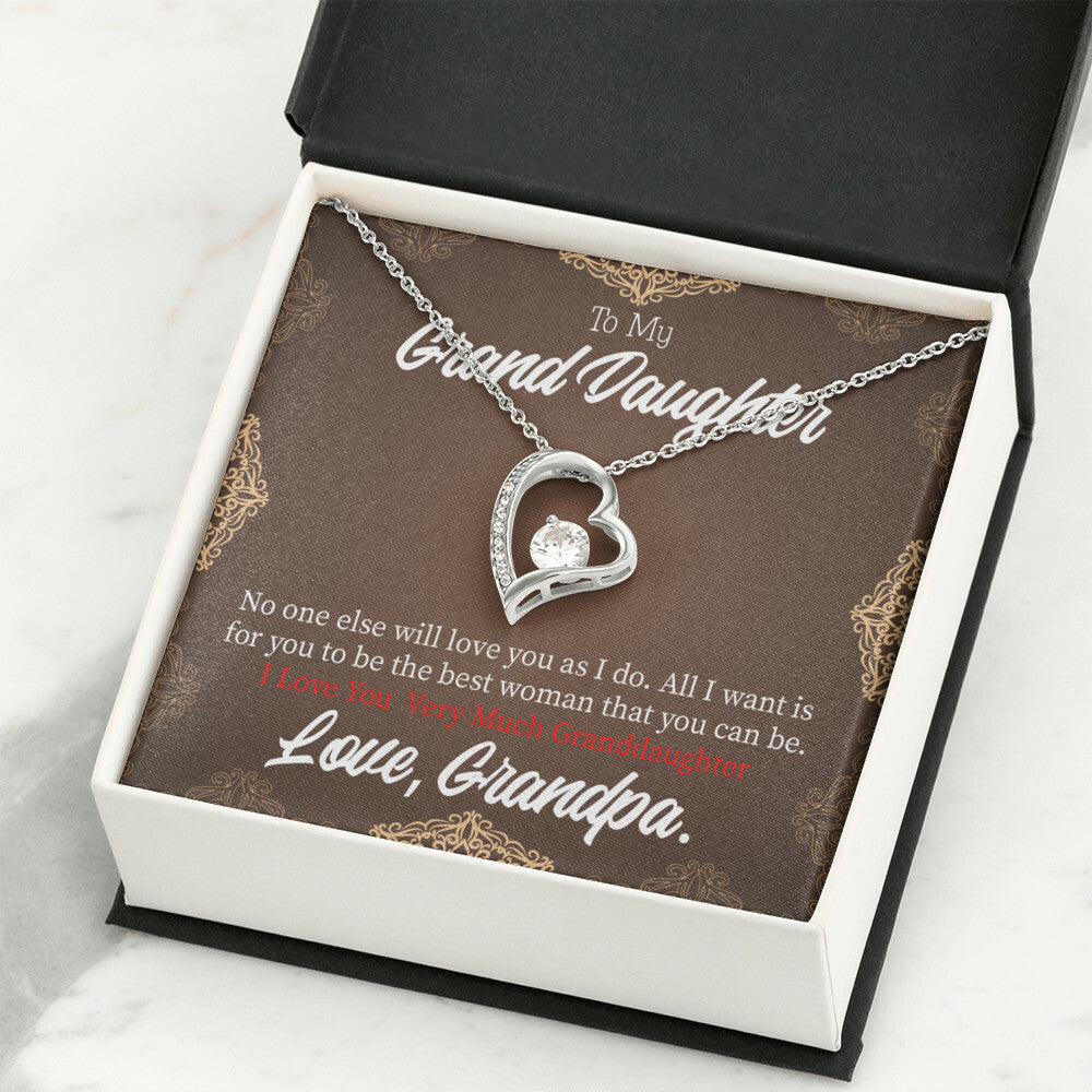 To My Granddaughter Grandpa Encouragement Forever Necklace w Message Card-Express Your Love Gifts