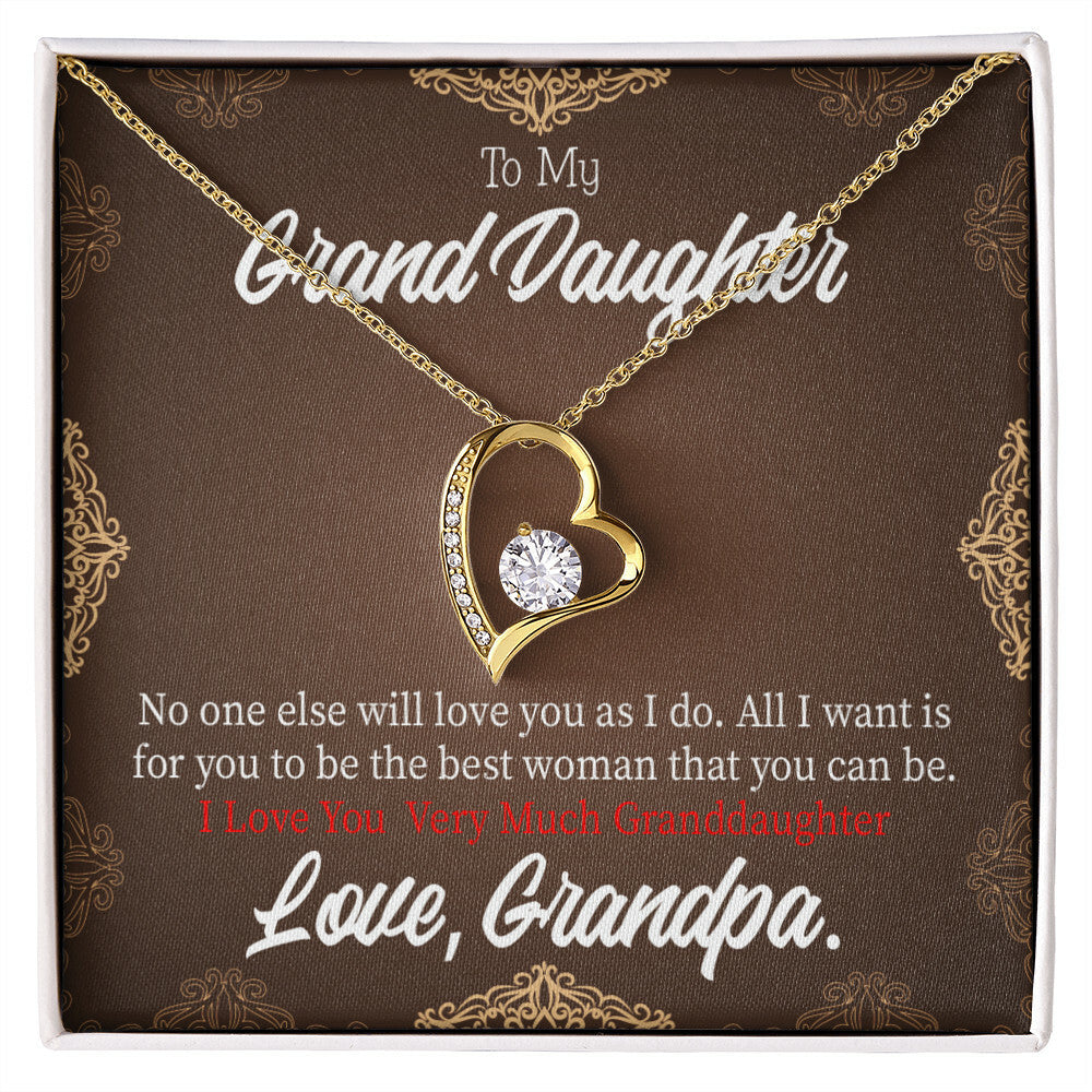 To My Granddaughter Grandpa Encouragement Forever Necklace w Message Card-Express Your Love Gifts