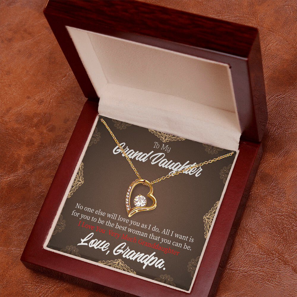 To My Granddaughter Grandpa Encouragement Forever Necklace w Message Card-Express Your Love Gifts