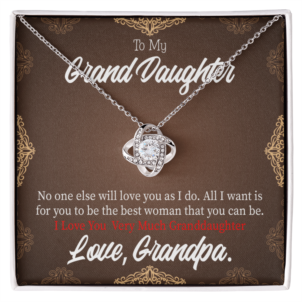 To My Granddaughter Grandpa Encouragement Infinity Knot Necklace Message Card-Express Your Love Gifts