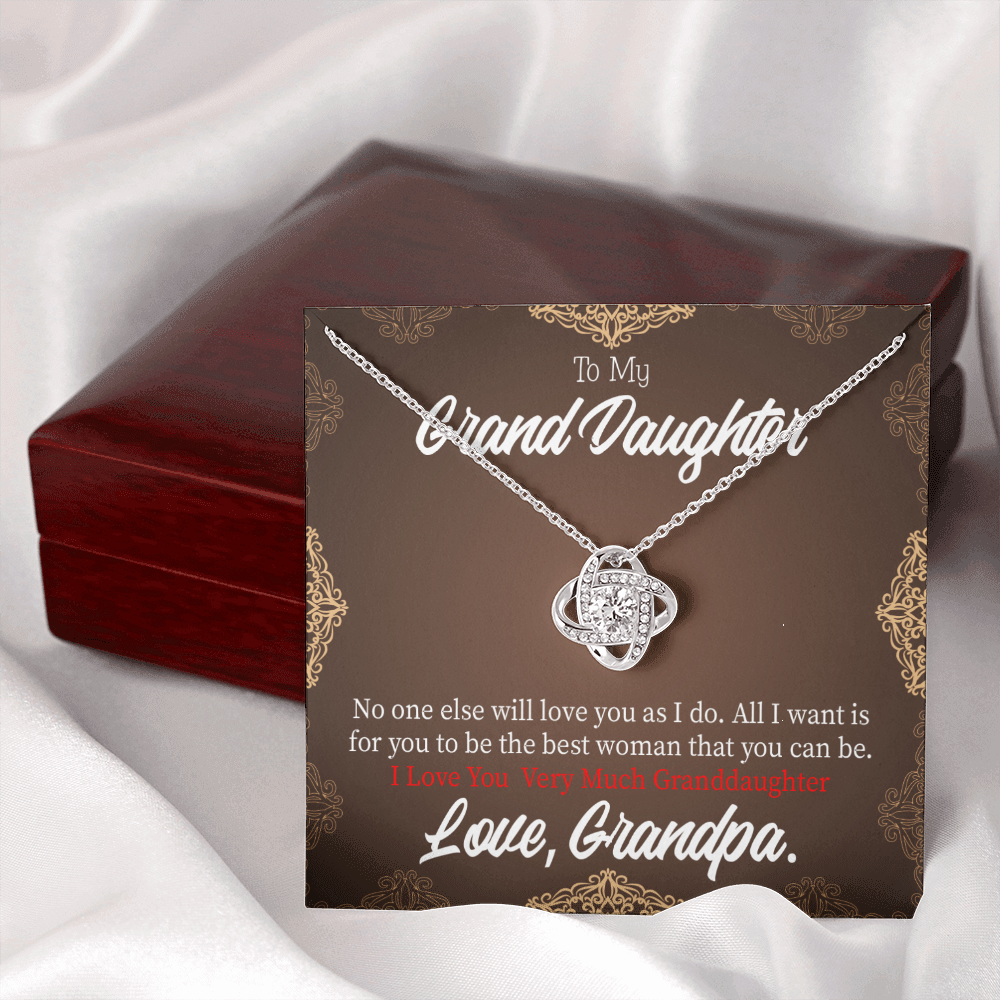 To My Granddaughter Grandpa Encouragement Infinity Knot Necklace Message Card-Express Your Love Gifts