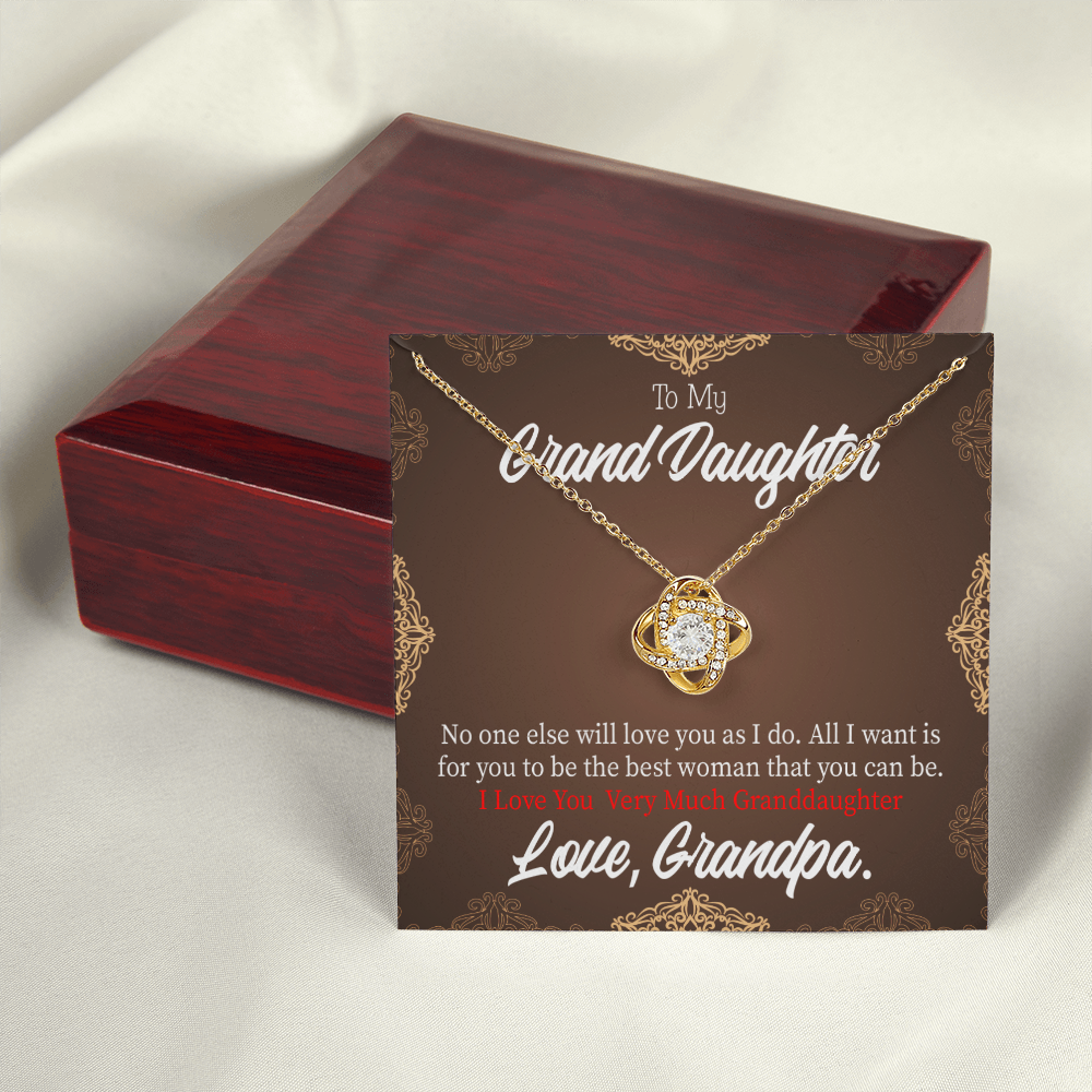 To My Granddaughter Grandpa Encouragement Infinity Knot Necklace Message Card-Express Your Love Gifts
