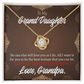 To My Granddaughter Grandpa Encouragement Infinity Knot Necklace Message Card-Express Your Love Gifts