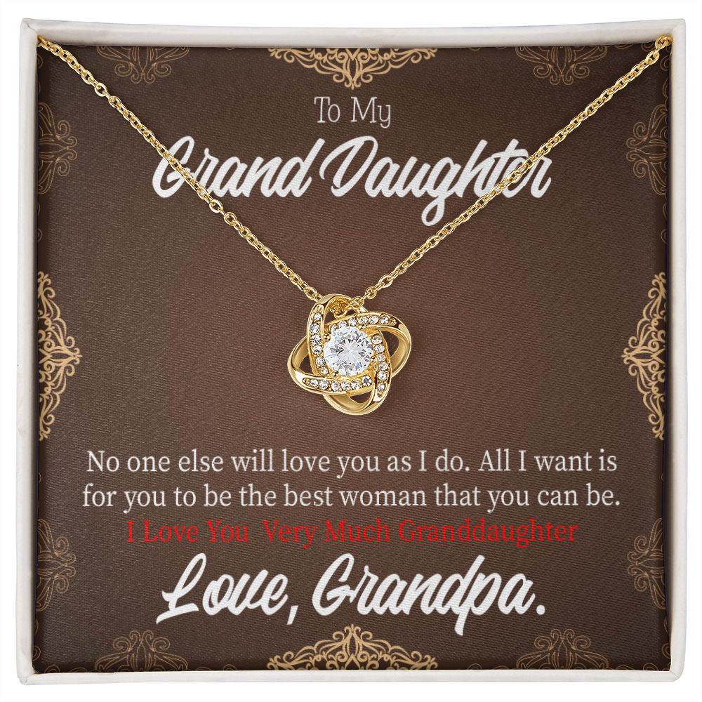 To My Granddaughter Grandpa Encouragement Infinity Knot Necklace Message Card-Express Your Love Gifts