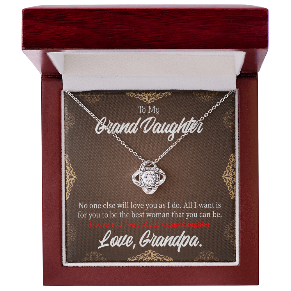 To My Granddaughter Grandpa Encouragement Infinity Knot Necklace Message Card-Express Your Love Gifts