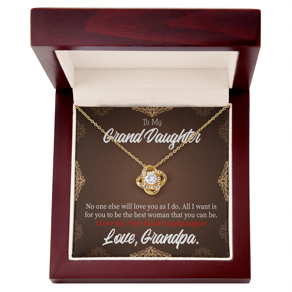 To My Granddaughter Grandpa Encouragement Infinity Knot Necklace Message Card-Express Your Love Gifts