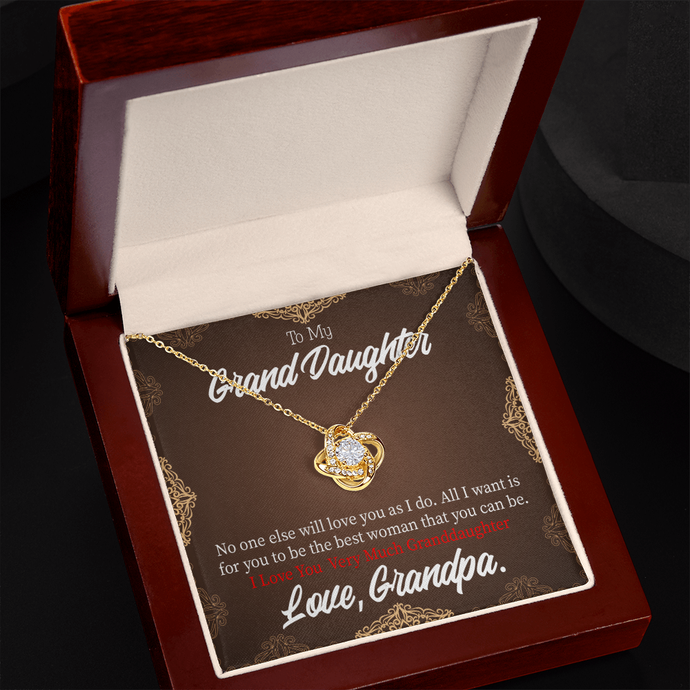 To My Granddaughter Grandpa Encouragement Infinity Knot Necklace Message Card-Express Your Love Gifts