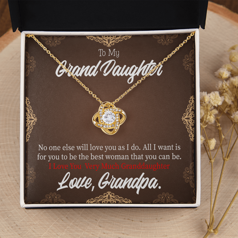 To My Granddaughter Grandpa Encouragement Infinity Knot Necklace Message Card-Express Your Love Gifts