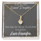 To My Granddaughter Grandpa's Princess Alluring Ribbon Necklace Message Card-Express Your Love Gifts