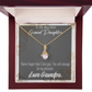 To My Granddaughter Grandpa's Princess Alluring Ribbon Necklace Message Card-Express Your Love Gifts