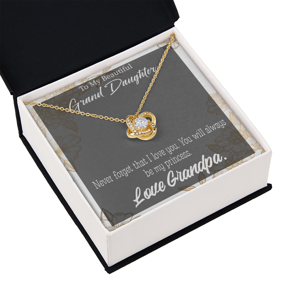 To My Granddaughter Grandpa's Princess Infinity Knot Necklace Message Card-Express Your Love Gifts
