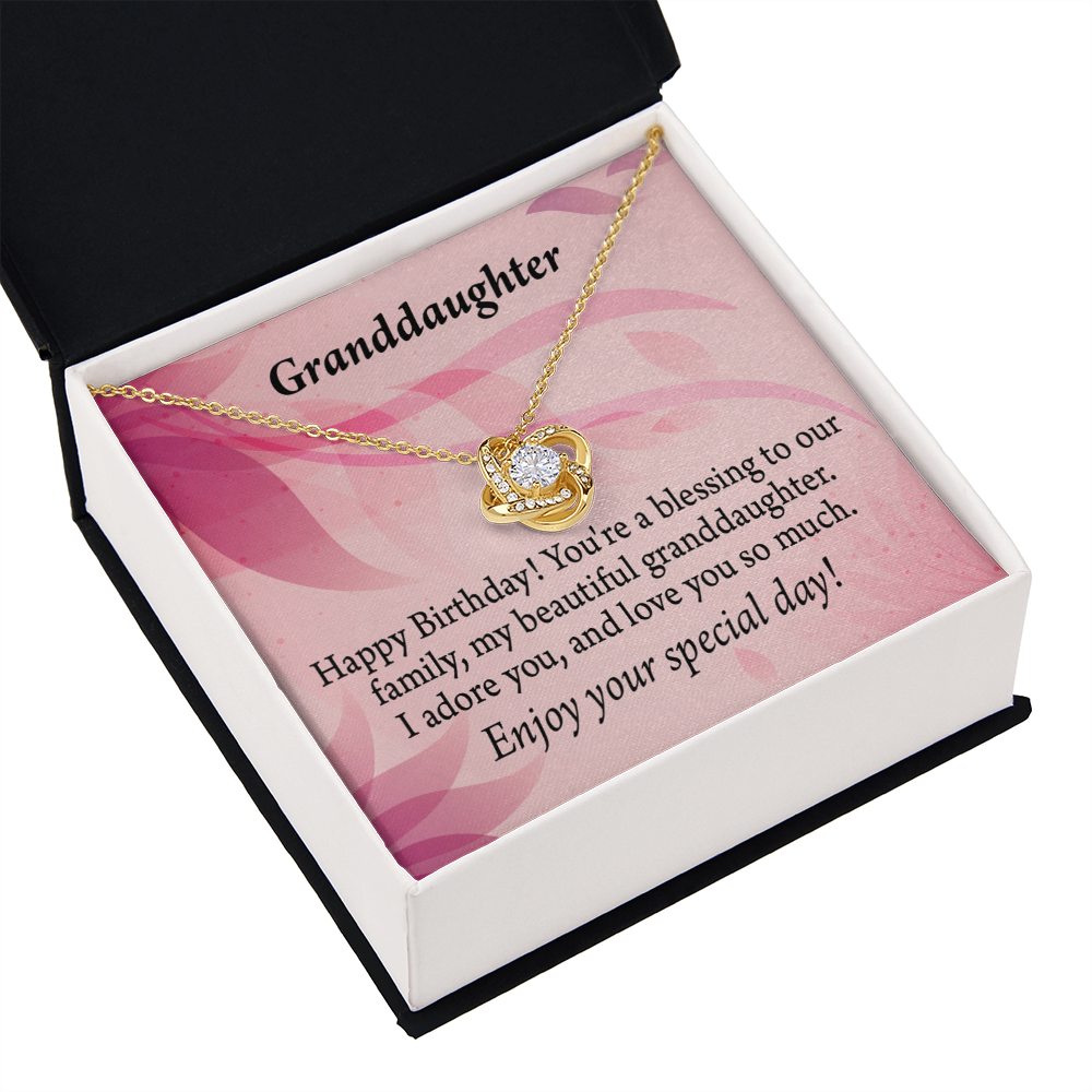 To My Granddaughter Happy Birthday Beautiful Granddaughter Infinity Knot Necklace Message Card-Express Your Love Gifts