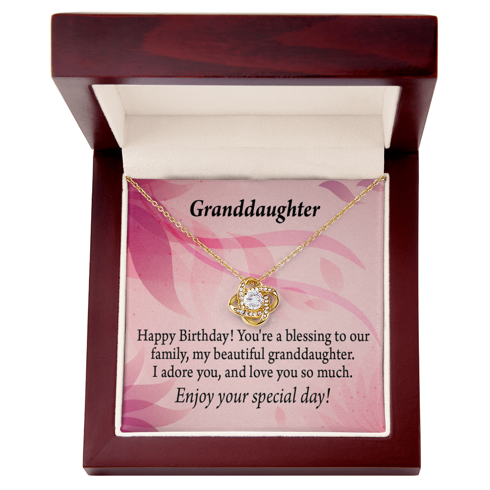 To My Granddaughter Happy Birthday Beautiful Granddaughter Infinity Knot Necklace Message Card-Express Your Love Gifts