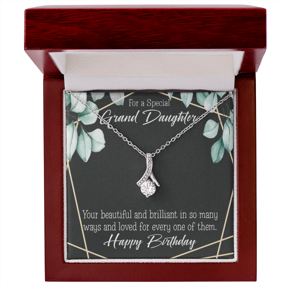 To My Granddaughter Happy Birthday Granddaughter Alluring Ribbon Necklace Message Card-Express Your Love Gifts