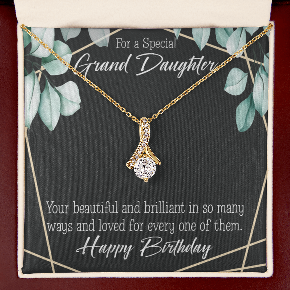 To My Granddaughter Happy Birthday Granddaughter Alluring Ribbon Necklace Message Card-Express Your Love Gifts