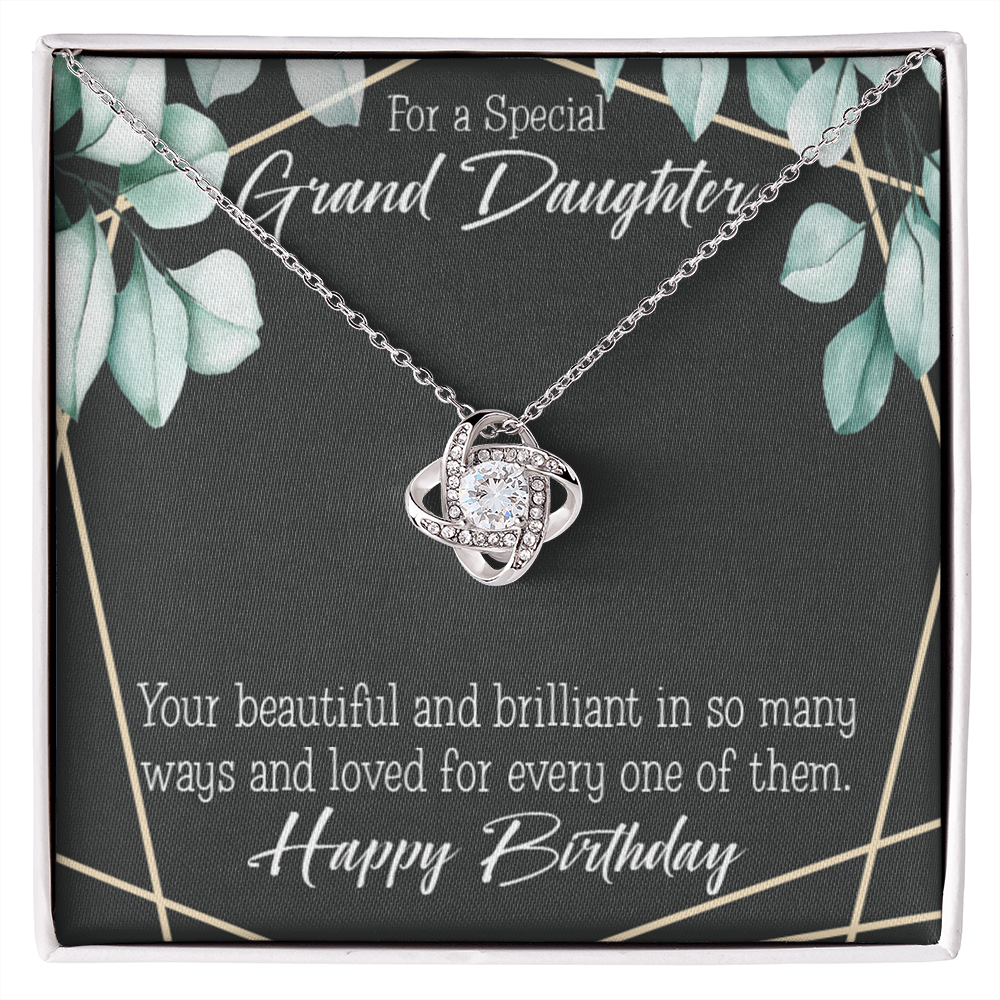 To My Granddaughter Happy Birthday Infinity Knot Necklace Message Card-Express Your Love Gifts